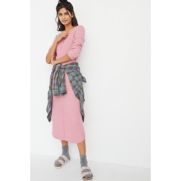 🌸🎀Anthro Pink Midi Dress - Picture 2 of 3